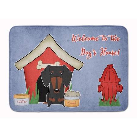 Carolines Treasures Dog House Dachshund Black and Tan Machine Washable Memory Foam Mat BB2886RUG